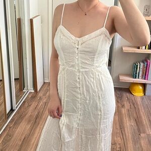Elegant White Spaghetti Strap Dress